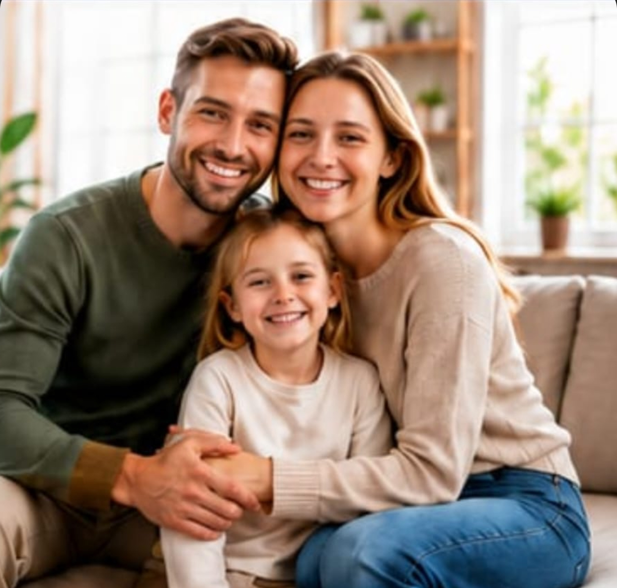 Familie som er trygt forsikret gjennom Partner Assuranse
